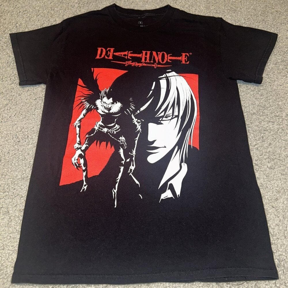 Death Note Shirt Black Red Light Yagami And Ryuk Anime Manga T Shirt Size XL